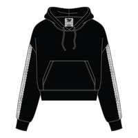 Drop Cut Pullover Hoodie With Lace Trim