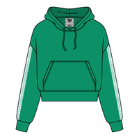 Drop Cut Pullover Hoodie With Lace Trim