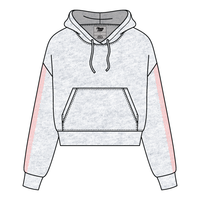 Drop Cut Pullover Hoodie With Lace Trim