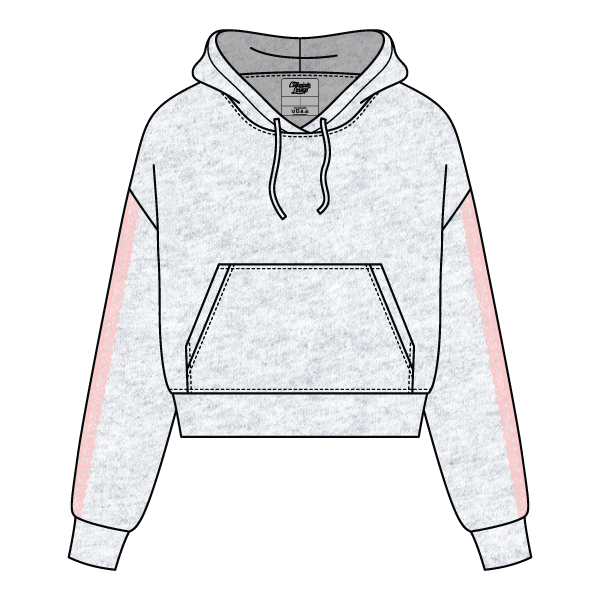 Drop Cut Pullover Hoodie With Lace Trim