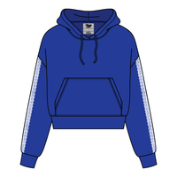 Drop Cut Pullover Hoodie With Lace Trim
