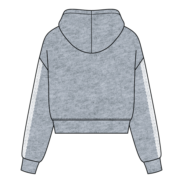 Drop Cut Pullover Hoodie With Lace Trim