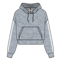 Drop Cut Pullover Hoodie With Lace Trim
