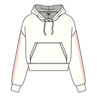 Drop Cut Pullover Hoodie With Lace Trim