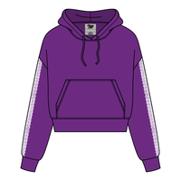 Drop Cut Pullover Hoodie With Lace Trim