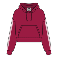 Drop Cut Pullover Hoodie With Lace Trim