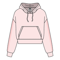 Drop Cut Pullover Hoodie With Lace Trim
