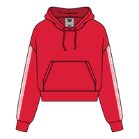 Drop Cut Pullover Hoodie With Lace Trim