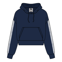 Drop Cut Pullover Hoodie With Lace Trim