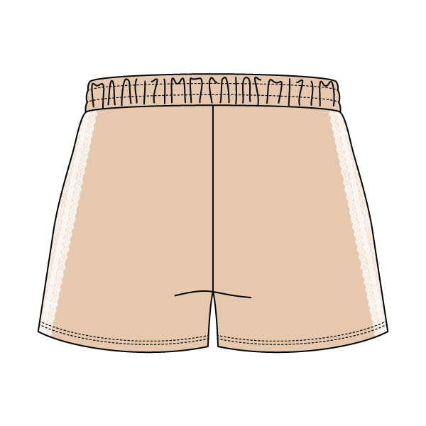 Drop Cut Sweatshorts with Binding Lace