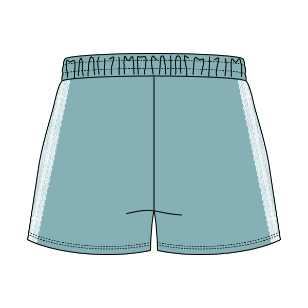 Drop Cut Sweatshorts with Binding Lace