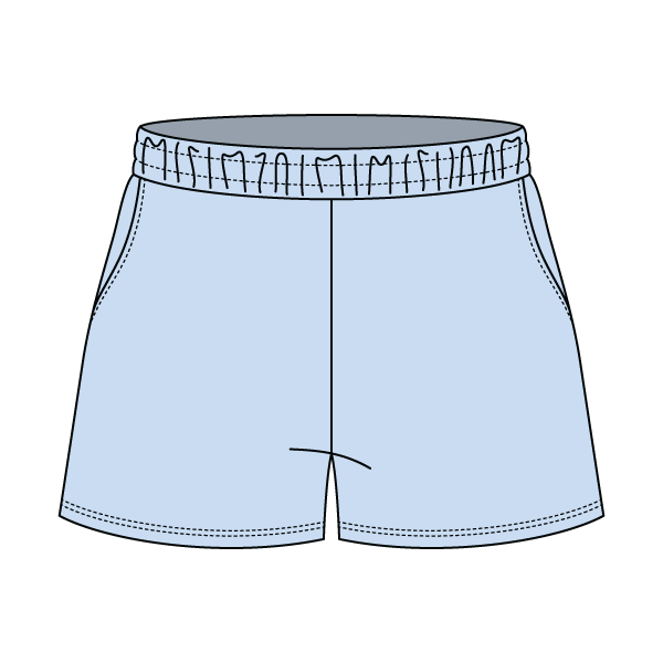 Drop Cut Sweatshorts with Binding Lace