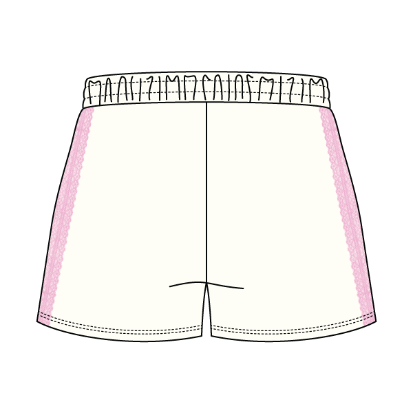 Drop Cut Sweatshorts with Binding Lace