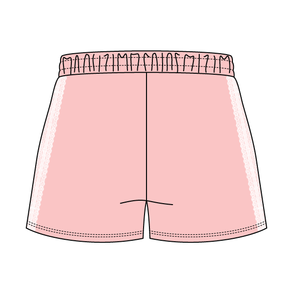 Drop Cut Sweatshorts with Binding Lace