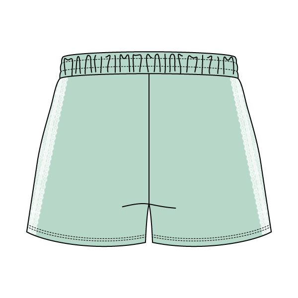 Drop Cut Sweatshorts with Binding Lace