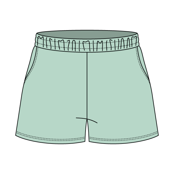 Drop Cut Sweatshorts with Binding Lace