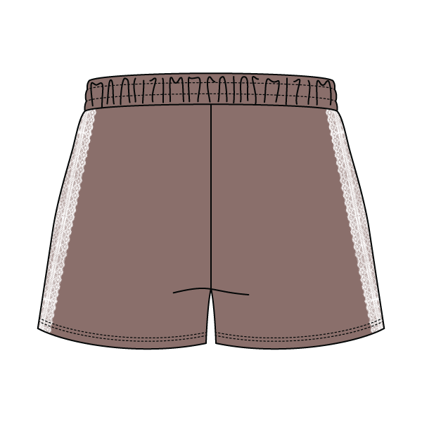 Drop Cut Sweatshorts with Binding Lace