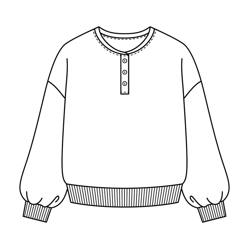 Campus Core Heavyweight Fleece Button Crewneck Sweatshirt