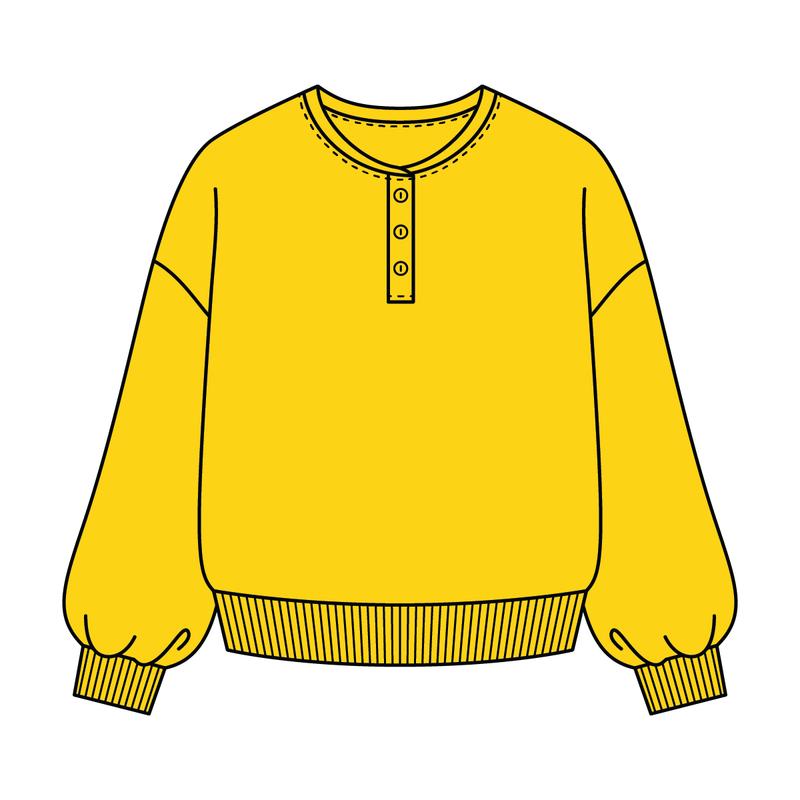 Campus Core Heavyweight Fleece Button Crewneck Sweatshirt