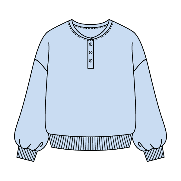 Campus Core Heavyweight Fleece Button Crewneck Sweatshirt