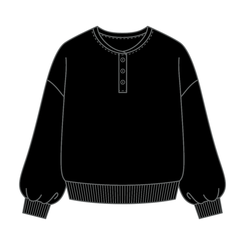 Campus Core Heavyweight Fleece Button Crewneck Sweatshirt