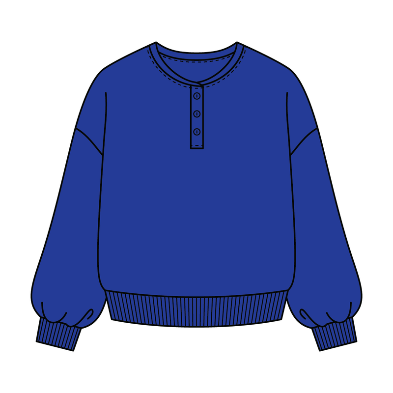 Campus Core Heavyweight Fleece Button Crewneck Sweatshirt