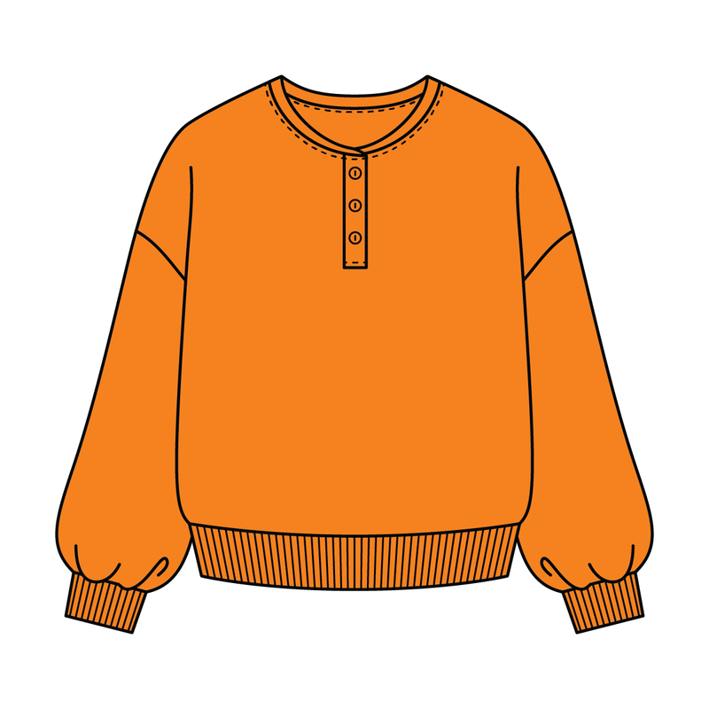 Campus Core Heavyweight Fleece Button Crewneck Sweatshirt