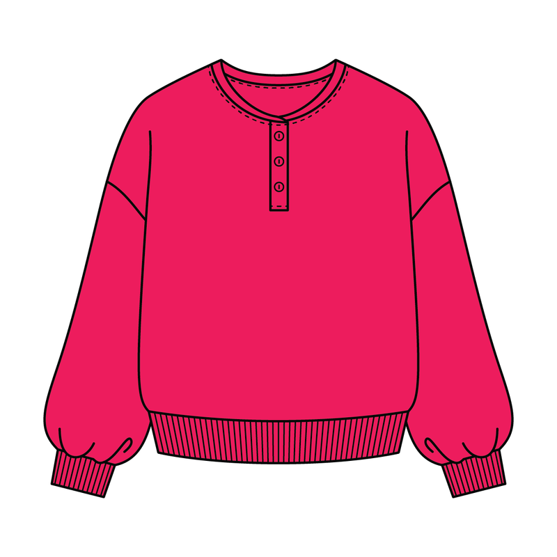 Campus Core Heavyweight Fleece Button Crewneck Sweatshirt