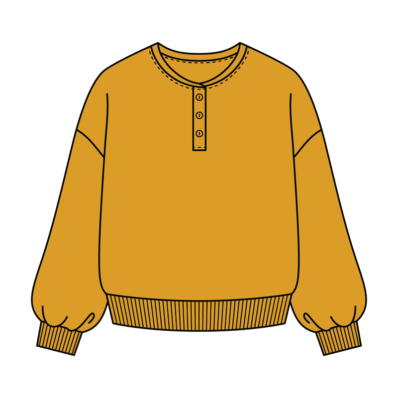 Campus Core Heavyweight Fleece Button Crewneck Sweatshirt