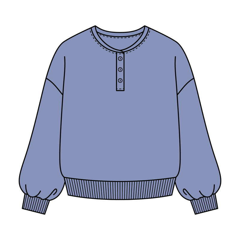Campus Core Heavyweight Fleece Button Crewneck Sweatshirt