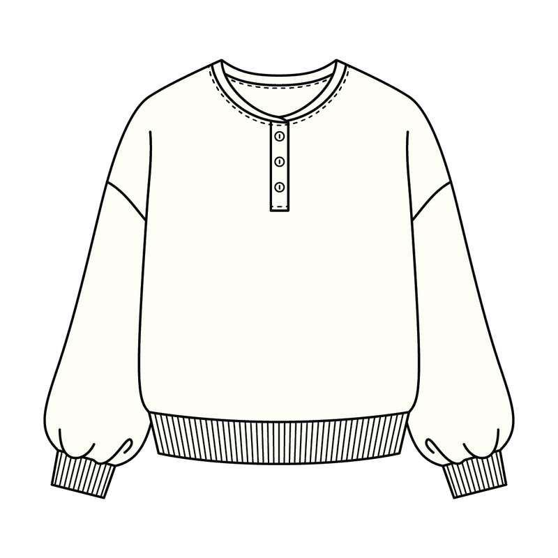 Campus Core Heavyweight Fleece Button Crewneck Sweatshirt
