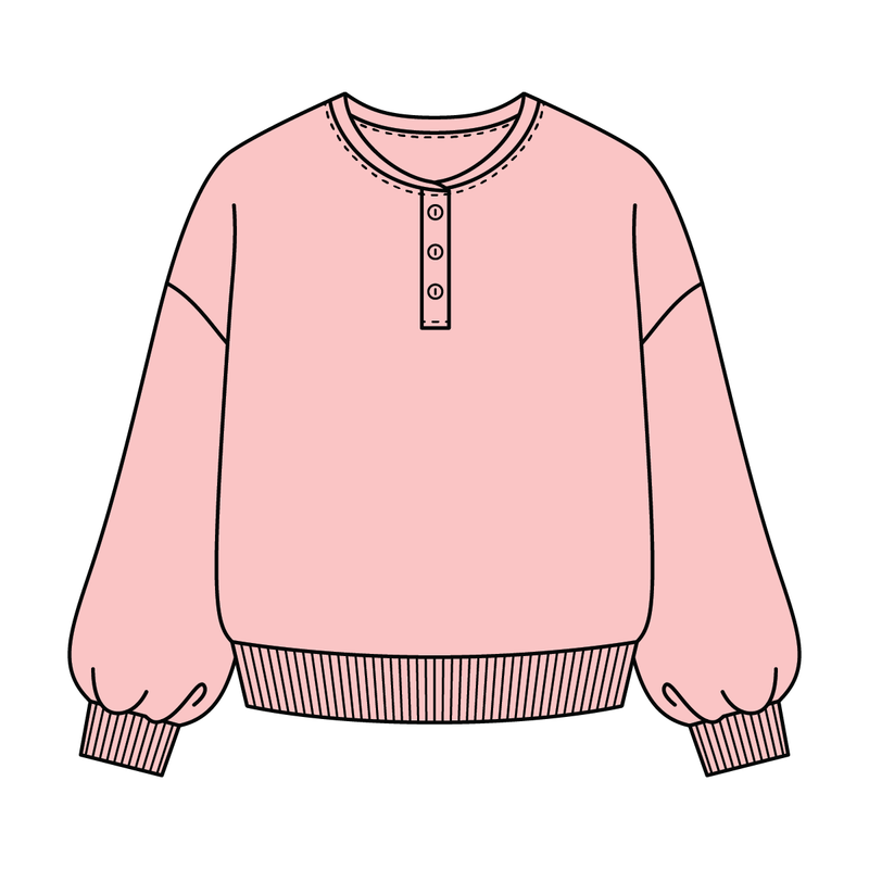 Campus Core Heavyweight Fleece Button Crewneck Sweatshirt