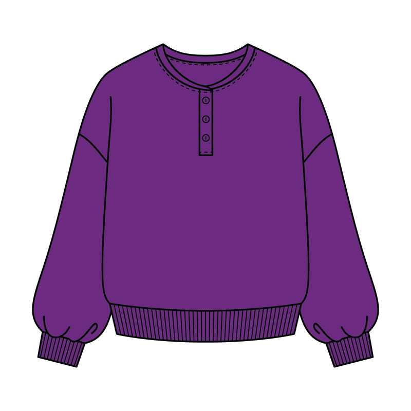 Campus Core Heavyweight Fleece Button Crewneck Sweatshirt