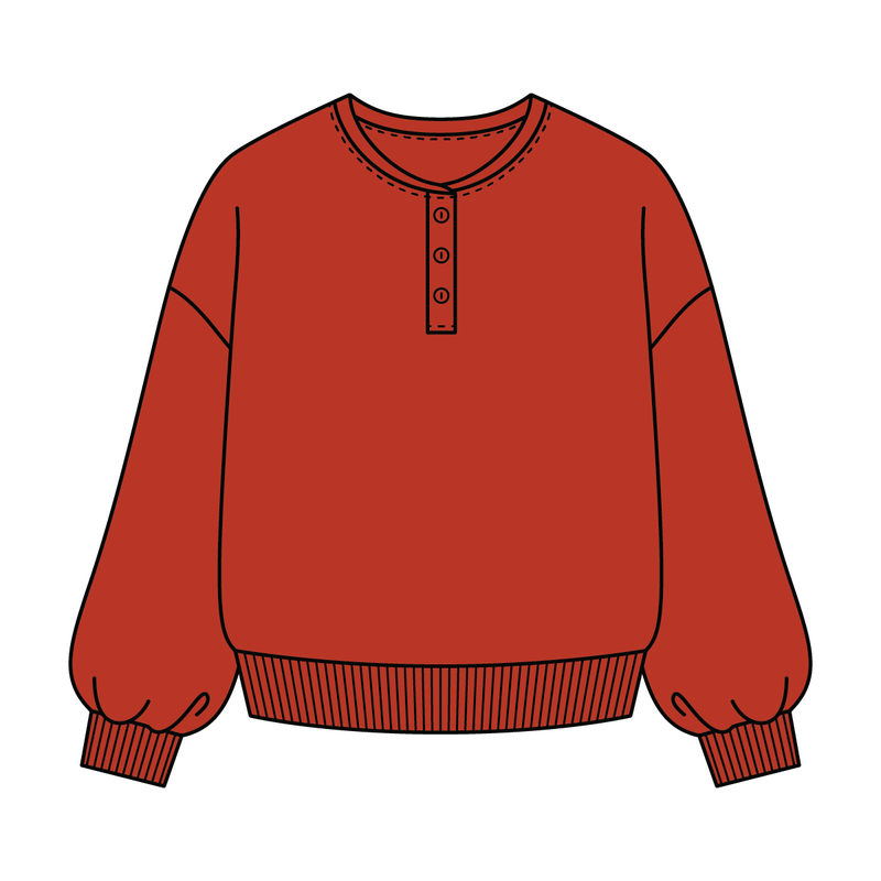 Campus Core Heavyweight Fleece Button Crewneck Sweatshirt
