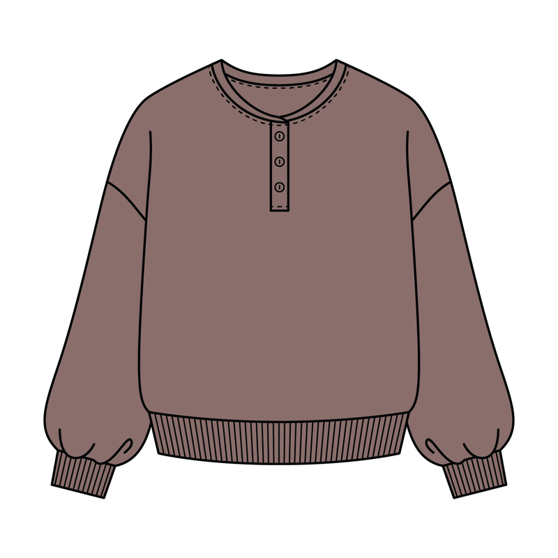 Campus Core Heavyweight Fleece Button Crewneck Sweatshirt