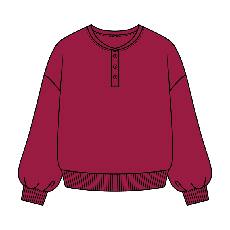 Campus Core Heavyweight Fleece Button Crewneck Sweatshirt