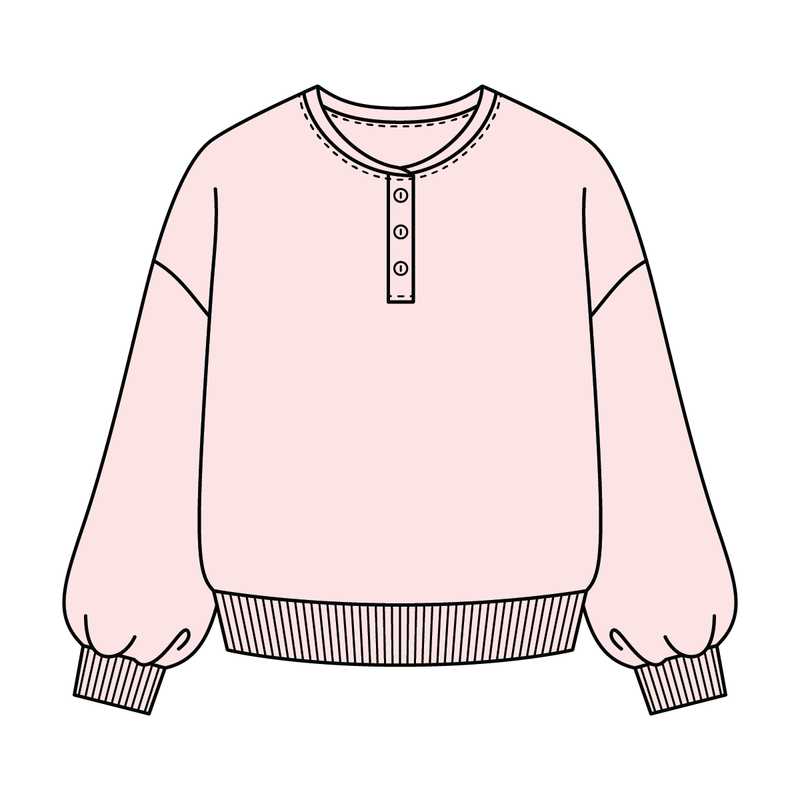 Campus Core Heavyweight Fleece Button Crewneck Sweatshirt