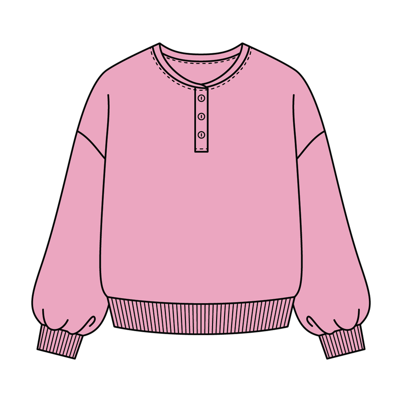 Campus Core Heavyweight Fleece Button Crewneck Sweatshirt