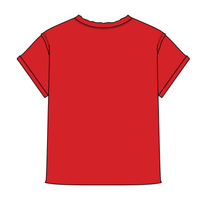 Women’s Full Length Boxy Raw Seamed T-Shirt with Cuffed Sleeves
