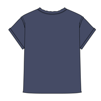 Women’s Full Length Boxy Raw Seamed T-Shirt with Cuffed Sleeves
