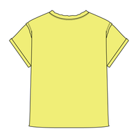Women’s Full Length Boxy Raw Seamed T-Shirt with Cuffed Sleeves