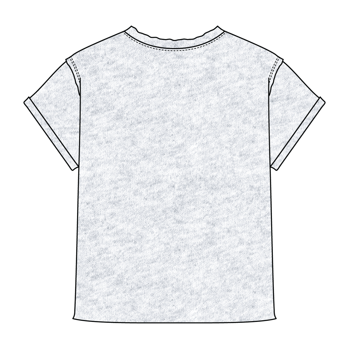 Women’s Full Length Boxy Raw Seamed T-Shirt with Cuffed Sleeves