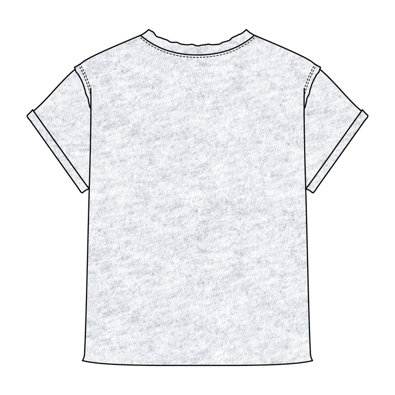 Women’s Full Length Boxy Raw Seamed T-Shirt with Cuffed Sleeves