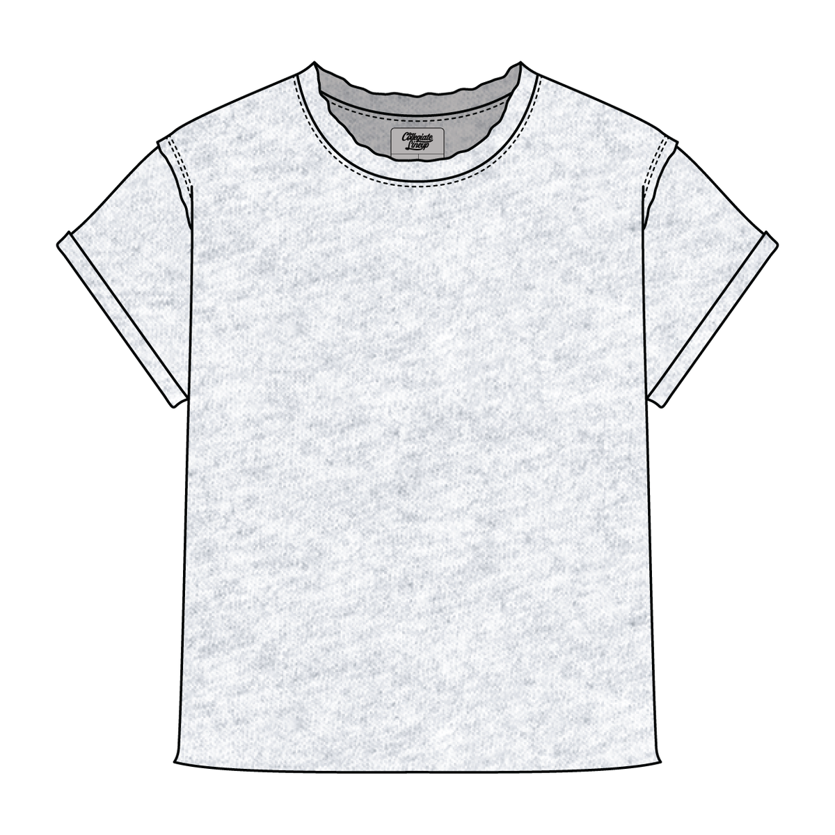 Women’s Full Length Boxy Raw Seamed T-Shirt with Cuffed Sleeves