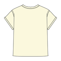 Women’s Full Length Boxy Raw Seamed T-Shirt with Cuffed Sleeves