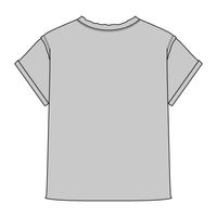 Women’s Full Length Boxy Raw Seamed T-Shirt with Cuffed Sleeves