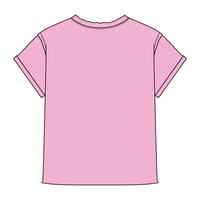 Women’s Full Length Boxy Raw Seamed T-Shirt with Cuffed Sleeves