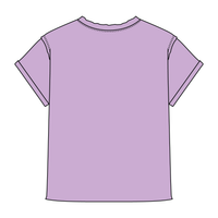 Women’s Full Length Boxy Raw Seamed T-Shirt with Cuffed Sleeves