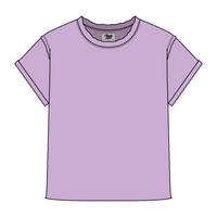Women’s Full Length Boxy Raw Seamed T-Shirt with Cuffed Sleeves