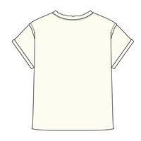 Women’s Full Length Boxy Raw Seamed T-Shirt with Cuffed Sleeves